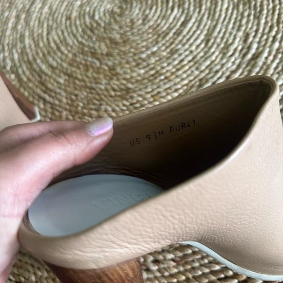 VINCE Allison Leather Peep-Toe Mule, Nude Size 9.5 - Picture 8 of 8
